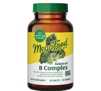 MegaFood Balanced B Complex – B Complex Vitamin Supplement – 8 B Vitamins Including Vitamin B6, Vitamin B12, Folate, Biotin & More – Supports Cellular Energy Production – Vegan, Gluten Free – 60 Tabs