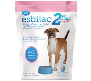 Pet-Ag Esbilac 2nd Step Puppy Weaning Food – 5 lb – Powdered Puppy Weaning Formula with DHA, Natural Milk Protein, Vitamins & Minerals for Puppies 4-8 Weeks Old – Easy to Digest