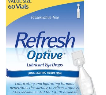 Refresh Optive Lubricant Eye Drops, Preservative-Free, 0.01 Fl Oz Single-Use Containers, 60 Count