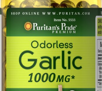 Puritan’s Pride Odorless Garlic 1000 Mg Rapid Release Softgels, 250Count