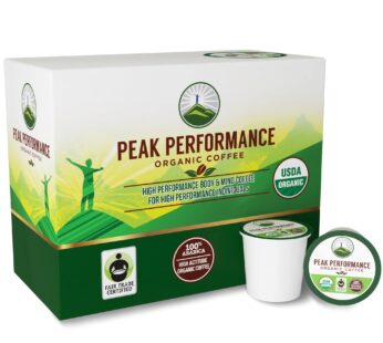 Peak Performance Organic Coffee Pods – High Altitude Organic Coffee. For High Performance Individuals. Fair Trade, Low Acid, Organic Beans Medium Roast. Single Serve 24 Coffee Pods, Cups