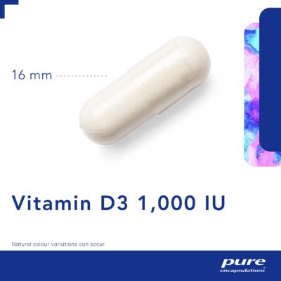 Pure Encapsulations Vitamin D3 25 mcg (1,000 IU) - Supplement to Support Bone, Joint, Breast, Heart, Colon & Immune Health - with Premium Vitamin D - 120 Capsules - Image 3