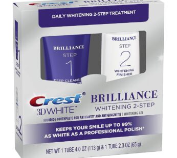 Crest 3D White Brilliance 2 Step Kit, Deep Clean Toothpaste (4oz) + Teeth Whitening Gel (2.3oz)