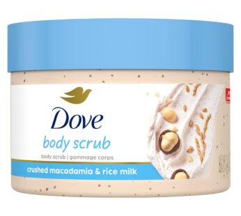 Dove Scrub Macadamia & Rice Milk Reveals Visibly Smoother Skin Body Scrub That Nourishes Skin 10.5 oz