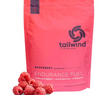 Tailwind Nutrition Endurance Fuel, Electrolyte & Hydration Sports Drink Mix Powder with Caffeine, Gluten-Free, Vegan, Raspberry Buzz, 50 Servings (Caffeinated)