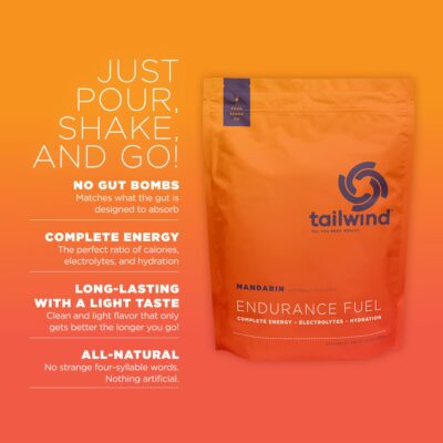 Tailwind Nutrition Endurance Fuel, Electrolyte & Hydration Sports Drink Mix Powder, Gluten-Free, Vegan, Mandarin Orange, 30 Servings - Image 2