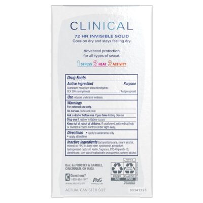 Secret Clinical Strength Antiperspirant and Deodorant for Women Invisible Solid Stress Response, White, 1.6 Oz (Pack of 3) - Image 8