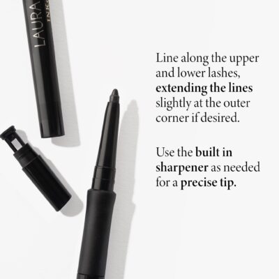 LAURA GELLER NEW YORK INKcredible Gel Eyeliner - Blackbird - Waterproof Smudge-proof Eyeliner Pencil - Built in Sharpener - Image 5
