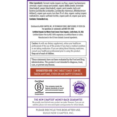 New Chapter Men's Multivitamin for Immune, Stress, Heart + Energy Support with Fermented Nutrients - Every Man's One Daily, Made with Organic Vegetables & Herbs, Non-GMO, Gluten Free - 48 ct - Image 8
