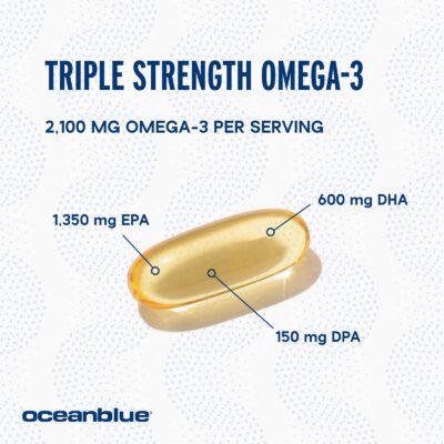 Oceanblue Professional Omega-3 2100-120 Count - High-Potency Triple Strength Burpless Fish Oil with EPA, DHA & DPA - Wild Caught - Orange Flavor, 60 Servings - Image 3