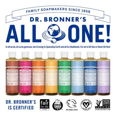 Dr. Bronner's - Pure-Castile Liquid Soap (Lavender, 8 ounce) - Made with Organic Oils, 18-in-1 Uses: Face, Body, Hair, Laundry, Pets and Dishes, Concentrated, Vegan, Non-GMO - Image 6