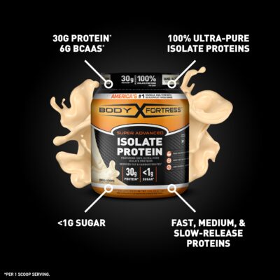 Body Fortress Super Advanced Isolate Protein Powder, Gluten Free, Vanilla Creme Flavored, 1.5 Lb - Image 3