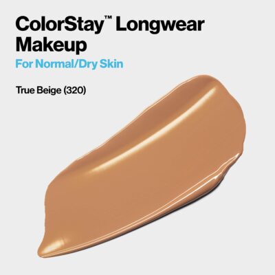 Revlon Liquid Foundation, ColorStay Face Makeup for Normal and Dry Skin, Longwear Full Coverage with Matte Finish, Oil Free, 320 True Beige, 1.0 Oz - Image 2