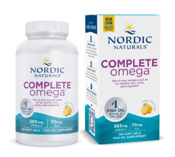 Nordic Naturals Complete Omega, Lemon Flavor – 120 Soft Gels – 565 mg Omega-3 – EPA & DHA with Added GLA – Healthy Skin & Joints, Cognition, Positive Mood – Non-GMO – 60 Servings