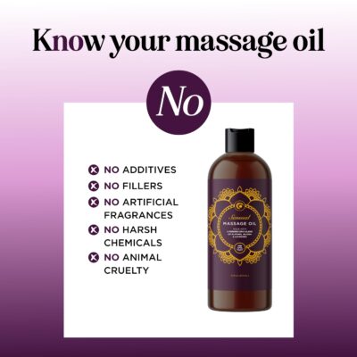 Aromatherapy Sensual Massage Oil for Couples - Relaxing Full Body Massage Oil for Date Night with Sweet Almond Oil - Vegan Lavender Massage Oil for Massage Therapy Smooth Gliding Formula 16 Fl Oz - Image 6