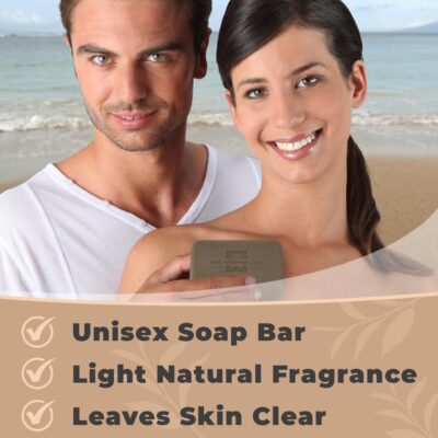 One With Nature Dead Sea Mineral Mud Soap Bar, 7 oz, Fragrance Free, Shea Butter, Argan Oil, Magnesium, Sulfur, 21 Minerals, Soothes Skin, Exfoliates - Image 4