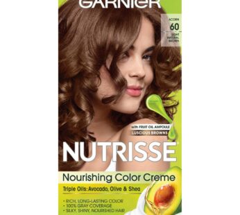 Garnier Nutrisse Nourishing Hair Color Creme 3 Packaging May Vary, 60 Light Natural Brown (Acorn)