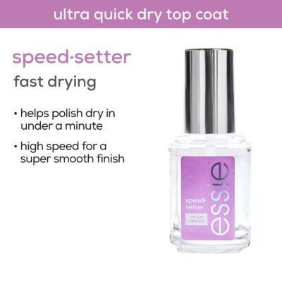 essie Nail Care, 8-Free Vegan, Speed Setter Top Coat, quick-dry nail polish, 0.46 fl oz - Image 3