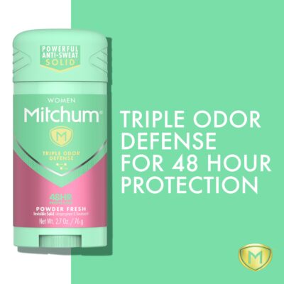 Women's Deodorant by Mitchum, Solid Antiperspirant Deodorant Stick, Powder Fresh, 2.7 Oz (Pack of 1) - Image 2