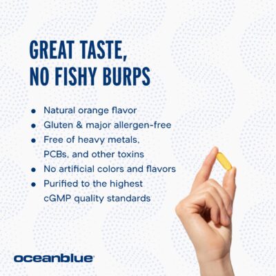 Oceanblue Professional Omega-3 2100-120 Count - High-Potency Triple Strength Burpless Fish Oil with EPA, DHA & DPA - Wild Caught - Orange Flavor, 60 Servings - Image 5