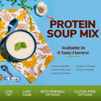 BariWise Protein Soup Mix, Cream of Mushroom - 90 Calories, 5g Net Carbs, 15 Protein (7ct) - Image 3