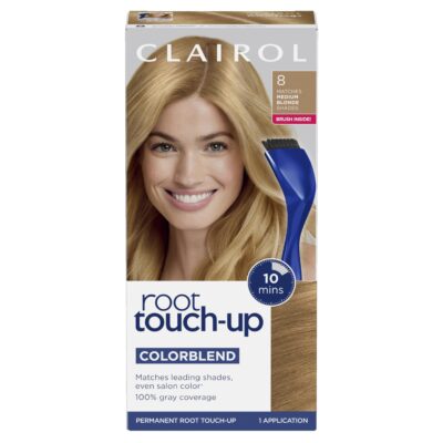 Clairol Root Touch-Up by Nice'n Easy Permanent Hair Dye, 8 Medium Blonde Hair Color, Pack of 1