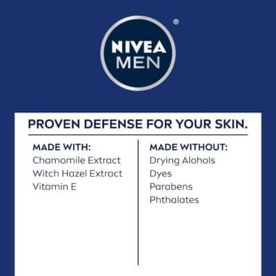 NIVEA MEN Sensitive Shave Gel with Vitamin E, Soothing Chamomile and Witch Hazel Extracts, No Drying Alcohols, 3 Pack of 7 Oz Cans - Image 8