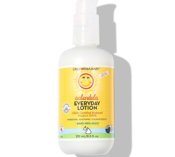 California Baby Calendula Lotion | 100% Plant-Based | Very Soothing Baby Lotion for Sensitive Skin | Lavender Kids Lotion | Allergy Friendly | Organic Calendula + Aloe Vera | 251 mL / 8.5 oz.