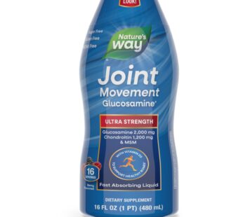 Nature’s Way Joint Movement Glucosamine Fast Absorbing Liquid, Ultra Strength, Supports Healthy Bones*, Chondroitin, and MSM with Vitamin D3, Berry Flavored, 16 Fl Oz (Packaging May Vary)