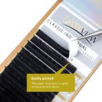 LASHVIEW Silk Mink Fake Eyelash Extensions 0.20 Thickness C Curl Mixed Tray 8-15mm Natural Thick Lashes Individual Semi-Permanent Eyelashes Application for Professional Salon Use - Image 9