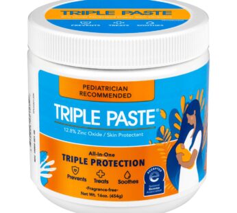 Triple Paste, 16 Oz – Pediatrician-Recommended Hypoallergenic Diaper Rash Cream with Zinc Oxide, Ointment for Baby