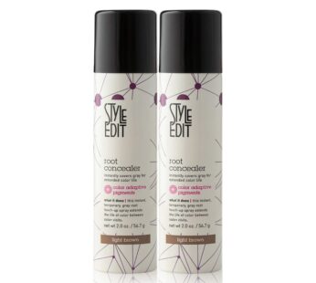 Style Edit Root Concealer Touch Up Spray | Instantly Covers Grey Roots | Professional Salon Quality Cover Up Hair Products for Women |Light Brown 2 Ounce (Pack of 2)