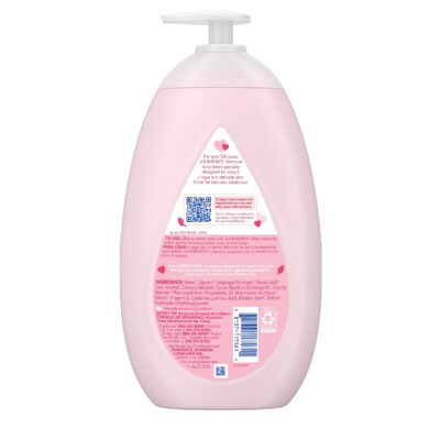 Johnson's Moisturizing Mild Pink Baby Lotion with Coconut Oil for Delicate Baby Skin, Paraben-, Phthalate- & Dye-Free, Hypoallergenic & Dermatologist-Tested, Baby Skin Care, 27.1 Fl. Oz - Image 9
