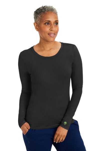 Healing Hands Women's Underscrub Soft Knit Melissa Longsleeve Scrub Tee with Breathable & Easy Care Fabric 5047, XS, Black - Image 7