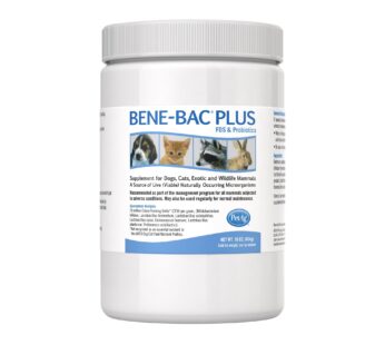 Pet-Ag Bene-Bac Plus – 1 lb Powder – FOS & Probiotics for Dogs, Cats, Exotic & Wildlife Mammals