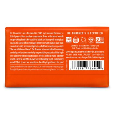 Dr. Bronner's - Pure-Castile Bar Soap (Tea Tree, 5 ounce, 6-Pack) - Made with Organic Oils, For Face, Body, Hair & Dandruff, Gentle on Acne-Prone Skin, Biodegradable, Vegan, Non-GMO - Image 2