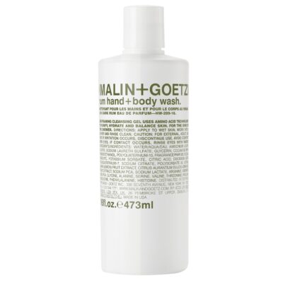 Malin + Goetz Rum Hand & Body Wash, 16 Fl. Oz. ? Men & Women Natural Body Wash For All Skin Types, Foaming Hydrating Cleansing Gel, Cruelty-Free & Vegan