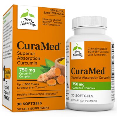 Terry Naturally CuraMed 750 mg Curcumin Complex - 30 Softgels - Superior Absorption BCM-95 - Non-GMO, Gluten Free, Halal - 30 Servings