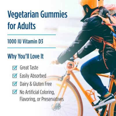 Nordic Naturals Vitamin D3 Gummies, Wild Berry - 60 Gummies - 1000 IU Vitamin D3 - Great Taste - Healthy Bones, Mood & Immune System Function - Non-GMO - 60 Servings - Image 6