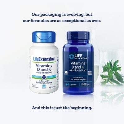 Life Extension Vitamins D and K with Sea-Iodine 60 Capsules (2pack) - Image 2