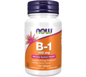 NOW Supplements, Vitamin B-1 100 mg, Energy Production*, Nervous System Health*, 100 Tablets