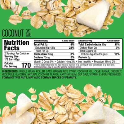 Bobo's Oat Bars, Coconut, 3 oz Bar (12 Pack), Gluten Free Whole Grain Snack and Breakfast Bar - Image 5