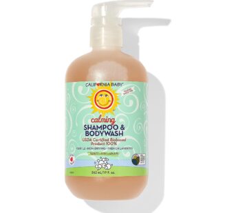 California Baby Calming Lavender Shampoo and Body Wash | 100% Plant-Based (USDA Certified) | Hypoallergenic Baby Soap for Dry, Sensitive Skin | 562 mL / 19 fl. oz.