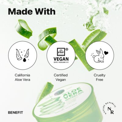 Nature Republic 3 PCS MILD & MOISTURE ALOE VERA WATERY GEL 10.56 fl. oz. Soothing Quick Hydration - Image 3