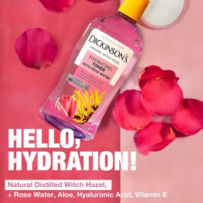 Dickinson's Enhanced Witch Hazel Hydrating Toner with Rosewater, Alcohol Free, 98% Natural Formula, 16 Fl Oz (Pack of 1) - Image 4