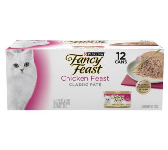 Fancy Feast Chicken Feast Classic Pate Collection Grain Free Wet Cat Food Multi-Pack – (2 Packs of 12) 3 oz. Cans
