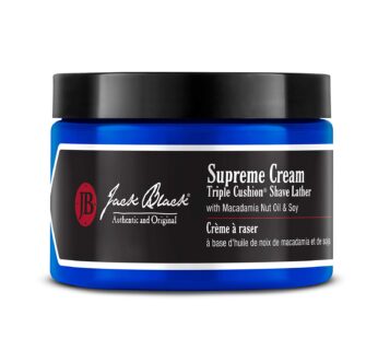 Jack Black – Supreme Cream Triple Cushion Shave Lather – PureScience Formula, Macadamia Nut Oil and Soy, Luxurious Shaving Cream, Hydrates Skin, Reduced Razor Burn- 9.5 oz.