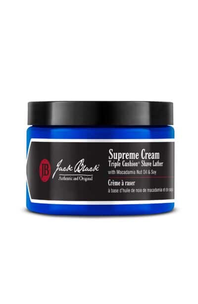 Jack Black - Supreme Cream Triple Cushion Shave Lather - PureScience Formula, Macadamia Nut Oil and Soy, Luxurious Shaving Cream, Hydrates Skin, Reduced Razor Burn- 9.5 oz.