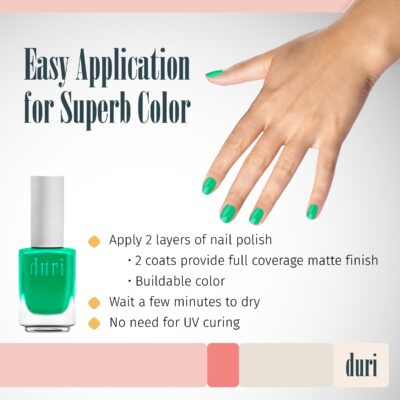 duri 157N Toxic - Neon Green Nail Polish, Matte Finish, Quick Drying, 0.45 Fl Oz - Image 3