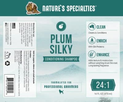 Nature's Specialties Plum Silky Ultra Concentrated Dog Shampoo Conditioner, Makes up to 3 Gallons, Natural Choice for Professional Pet Groomers, Silk Proteins, Made in USA, 16oz - Image 5